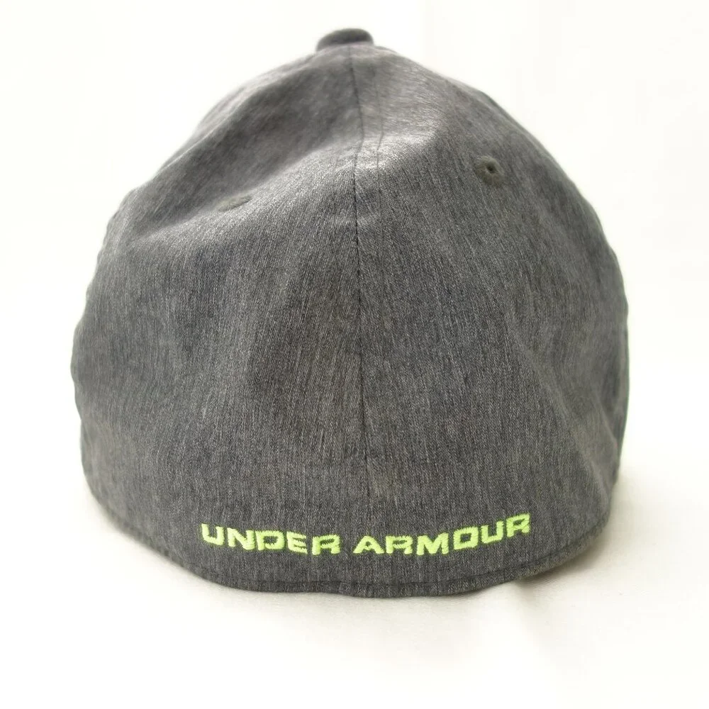Under Armour Gray &‎ Neon Green Youth Fitted Baseball Hat Cap Sz SM / MD